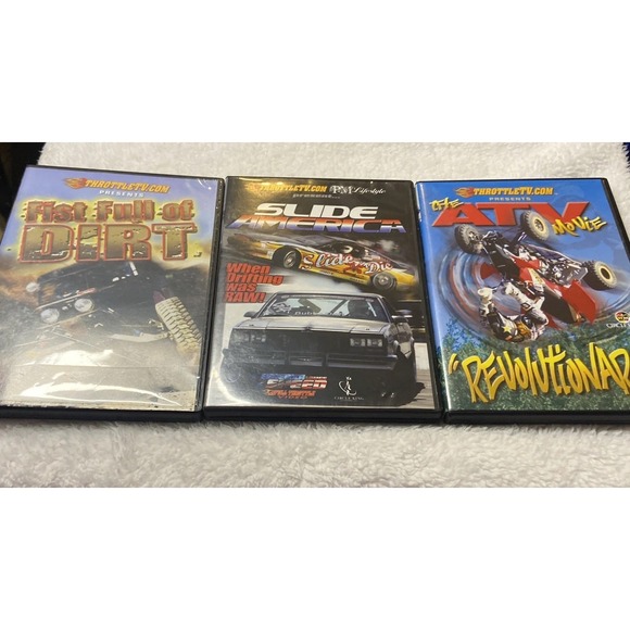 Other - Throttle TV Slide America Fist Full Of Dirt The ATV Movie Revolutionary Lot Of 3